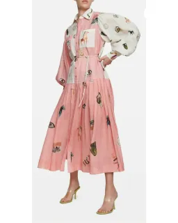 Alemais Cleo Shirtdress Pink Print Size AU 12 for rent on The Volte - image 1