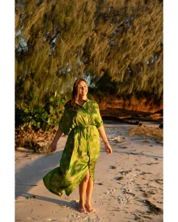 Alemais Dice Silk Shirtdress Green Size AU 16 for rent on The Volte - image 1