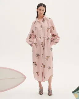 Alemais Vacay Shirt Dress Pink Size 12 for rent on The Volte - image 1