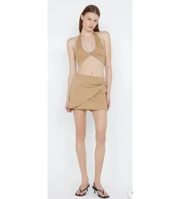 Bec and Bridge Sunseeker Halter Top & Mini Skirt Brown Size 6 for rent on The Volte - image 1