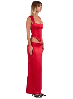 I Am Delilah Valerie Corset and Maxi Skirt Set in Cherry Red Size L / AU 12 for rent on The Volte - image 2