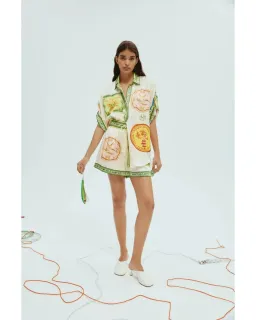 Alemais Porcelain Shirt and Short Set Multi Print Size 16 for rent on The Volte - image 4