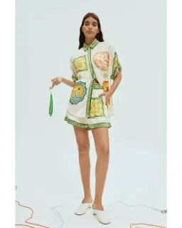 Alemais Porcelain Shirt and Short Set Multi Print Size 16 for rent on The Volte - image 1