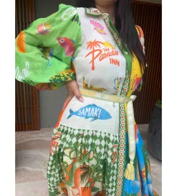 Alemais Paradiso Midi Shirtdress Multi Print Size 14  for rent on The Volte - image 5