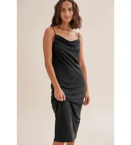 Country Road Metallic Slip Midi Dress Black Size 8/XS for rent on The Volte - image 2