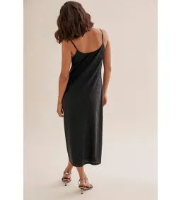 Country Road Metallic Slip Midi Dress Black Size 8/XS for rent on The Volte - image 3