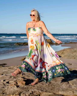 Alemais Seeker Midi Sundress Multi Print Size 14 for rent on The Volte - image 5