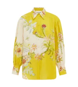 Alemais Ira Linen Shirt and Pants Set in Lemon Cream Floral Size 16 for rent on The Volte - image 5