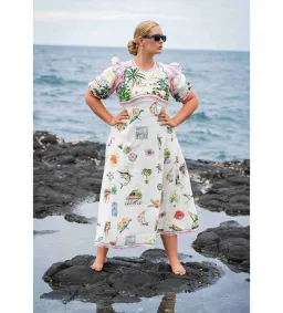 Alemais Sunset Midi Dress Print Size 14  for rent on The Volte - image 3