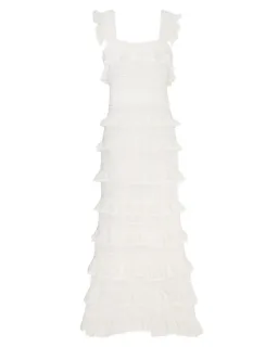 Zimmermann Natura Ruffle Dress in Parchment Size 1 / AU 10 for rent on The Volte - image 4