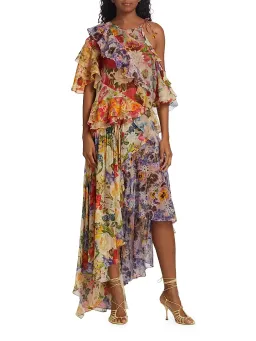 Zimmermann Wonderland Flounce Multi Print Dress AU 10 for rent on The Volte - image 1