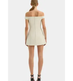 Sir Sandrine Off Shoulder Mini Dress in Ecru Size 2 / Au 10 for rent on The Volte - image 4