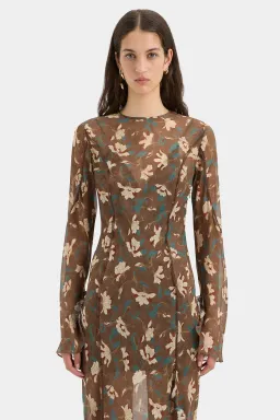 Sir Avellino Cascade Dress in Chocolate Fiore AU12 for rent on The Volte - image 2