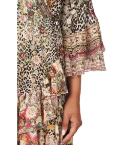 Camilla Anarchy At Annabels Short Wrap Mini Dress With Ruffles Multi Floral Print Size AU 8 for rent on The Volte - image 5