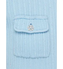 Self Portrait Blue Sequin Knit Mini Dress Size M/AU 8 for rent on The Volte - image 8