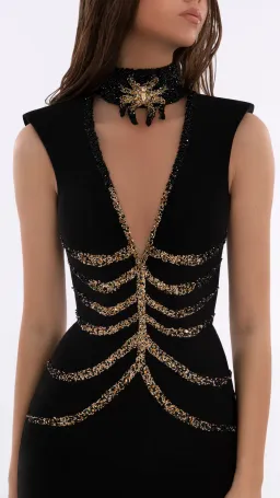 Albina Dayla Halter Neck Spider Dress Black Size 12 for rent on The Volte - image 3