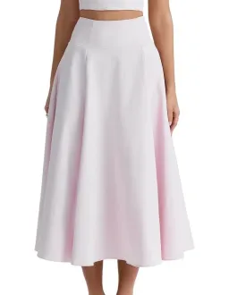 House of CB Pabla Cropped Bralette Top & Rita A-Line Midi Skirt Set Ballerina Pink Size XS / AU 6 for rent on The Volte - image 5