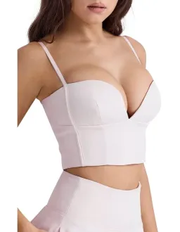 House of CB Pabla Cropped Bralette Top & Rita A-Line Midi Skirt Set Ballerina Pink Size XS / AU 6 for rent on The Volte - image 4