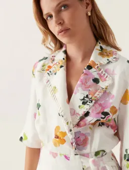 Aje Tabitha Wrap Front Midi Dress Scattered Floral Size 12 for rent on The Volte - image 4