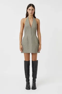 Camilla and Marc Banks Mini Dress Black Houndstooth Size 8 for rent on The Volte - image 1