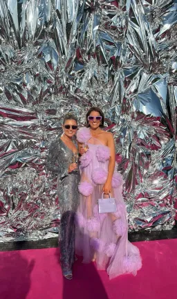 Custom Pom Pom Dress Purple Size 8 for rent on The Volte - image 6