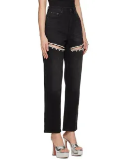 Area Crystal Slit Jeans Black Size 26 / AU 8 for rent on The Volte - image 4
