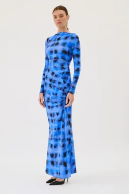 Suboo Shibori Long Sleeve Rouched Maxi Dress Blue Size M / AU 10 for rent on The Volte - image 2