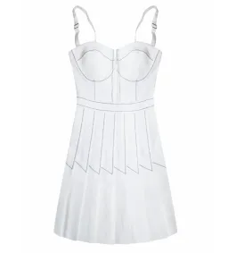 Dion Lee Column Pleated Mini Dress in White Size AU 8 for rent on The Volte - image 5
