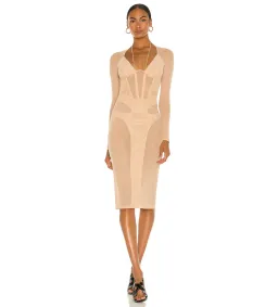 Dion Lee Powertulle Corset Midi Dress in Desert Size AU 10 for rent on The Volte - image 1