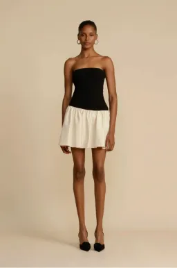 Arcina Ori Celine Mini Dress Black/White Size AU 6 for rent on The Volte - image 1