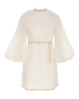 Zimmermann Rouleau Chain Mini Dress Pearl Size 1 / AU 10 for rent on The Volte - image 3