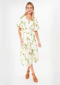 Oroton String Field Daisy Silk Midi Dress Floral Size 12 for rent on The Volte - image 1