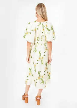 Oroton String Field Daisy Silk Midi Dress Floral Size 12 for rent on The Volte - image 2