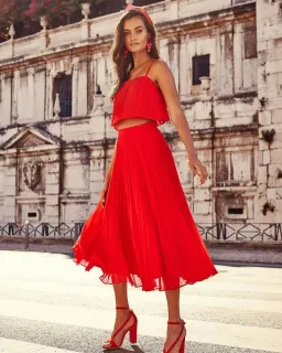 Kookai Carlotta Top Size 38 and Skirt Size 36 Set Red for rent on The Volte - image 2