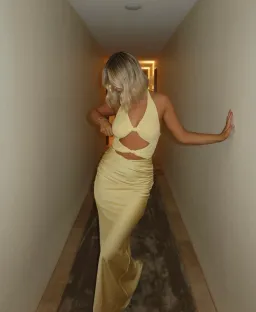 SOLARE HALTER DRESS | CITRUS - SIZE 8 for rent on The Volte - image 1