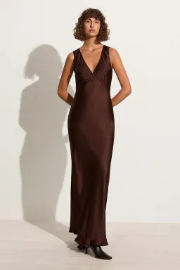 Faithfull the Brand Barossa Maxi Dress Dark Truffle Size 8 for rent on The Volte - image 2