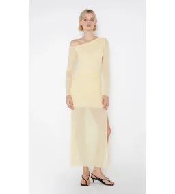 Bec & Bridge Fae Asym Long Sleeve Midi Dress in Butter Yellow Size S / AU 8 for rent on The Volte - image 2
