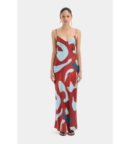 Sir The Label Frankie Slip Maxi Dress in Ruby Reflection Size AU 6 for rent on The Volte - image 1