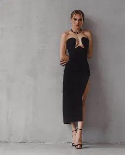 Maison Femalien Lea Midi Dress Black Size S / AU 8 for rent on The Volte - image 1