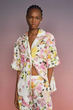 Aje Constance Whipstitch Shirt Scattered Floral Size 16 for rent on The Volte - image 3