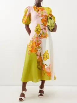 Alemais Silas Linen Midi Dress Floral Print Size 8 for rent on The Volte - image 2