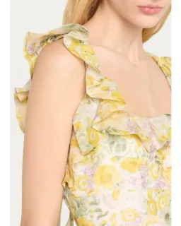 Zimmermann The Harmony Frilled Mini Dress in Citrus Garden Print Size 1 / AU 10 for rent on The Volte - image 3