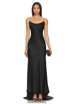 Michael Lo Sordo Scoop Back Slip Maxi Dress Black Size 10 for rent on The Volte - image 1