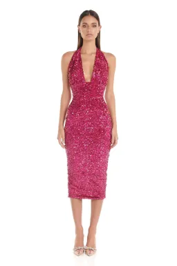 Eliya The Label Emilee Midi Dress Pink Size 8 for rent on The Volte - image 1