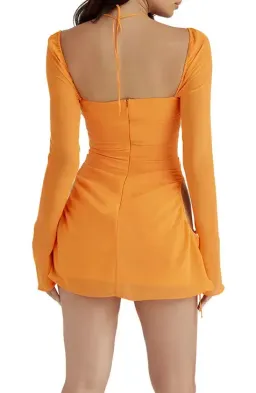 House Of CB Baby Cutout Halter Mini Dress Tangerine Size S / AU 8 for rent on The Volte - image 2