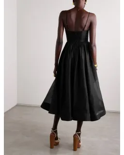 Zimmermann Illustration V Neck Midi Dress in Black Size 1 / AU 10 for rent on The Volte - image 2