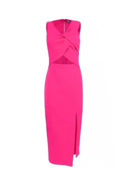 Mossman Solace Draped Midi Dress Fuchsia Size 8 for rent on The Volte - image 6