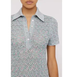 Scanlan Theodore Sparkle Knit Shirt Dress Grey Size AU 8 for rent on The Volte - image 2