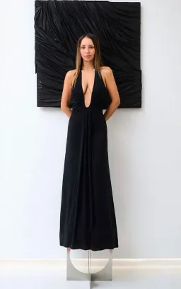Misha Jennifer Cupro Maxi Dress Black Size 8  for rent on The Volte - image 4