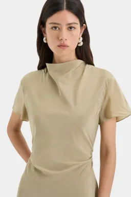 Sir the Label Seameadow Bias Dress Olive Size 1/Au 8 for rent on The Volte - image 2